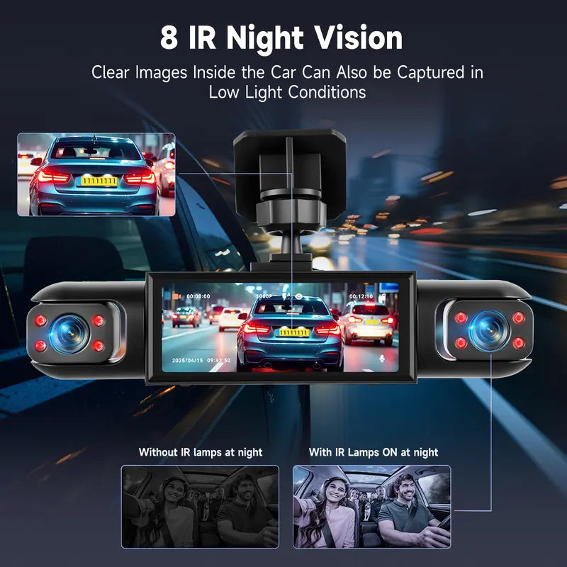4-Camera 360° Dash Cam — Complete Protection Around Your Vehicle