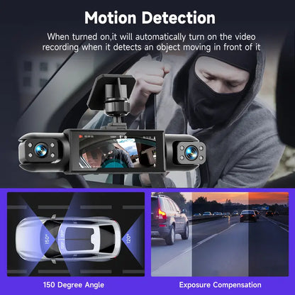 4-Camera 360° Dash Cam — Complete Protection Around Your Vehicle