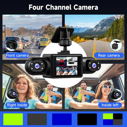 4-Camera 360° Dash Cam — Complete Protection Around Your Vehicle