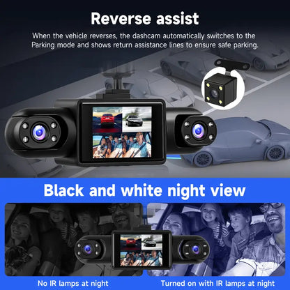 4-Camera 360° Dash Cam — Complete Protection Around Your Vehicle