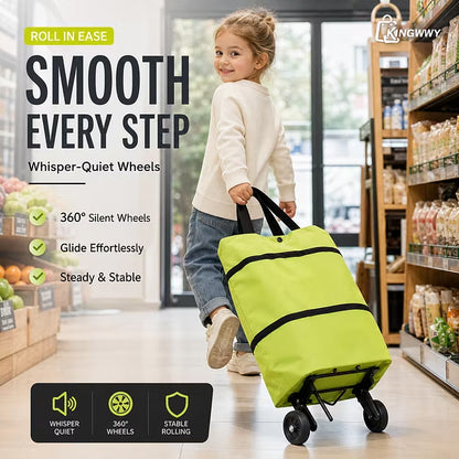 ⏳LAST DAY SALE !!!🔥2-in-1 Foldable Shopping Cart🛒