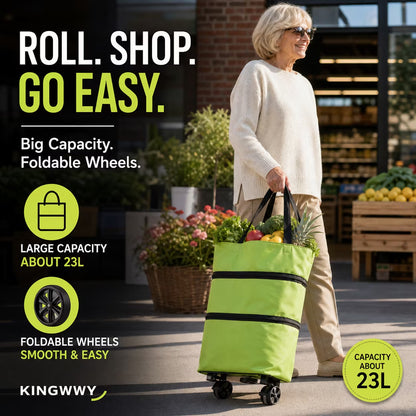 ⏳LAST DAY SALE !!!🔥2-in-1 Foldable Shopping Cart🛒